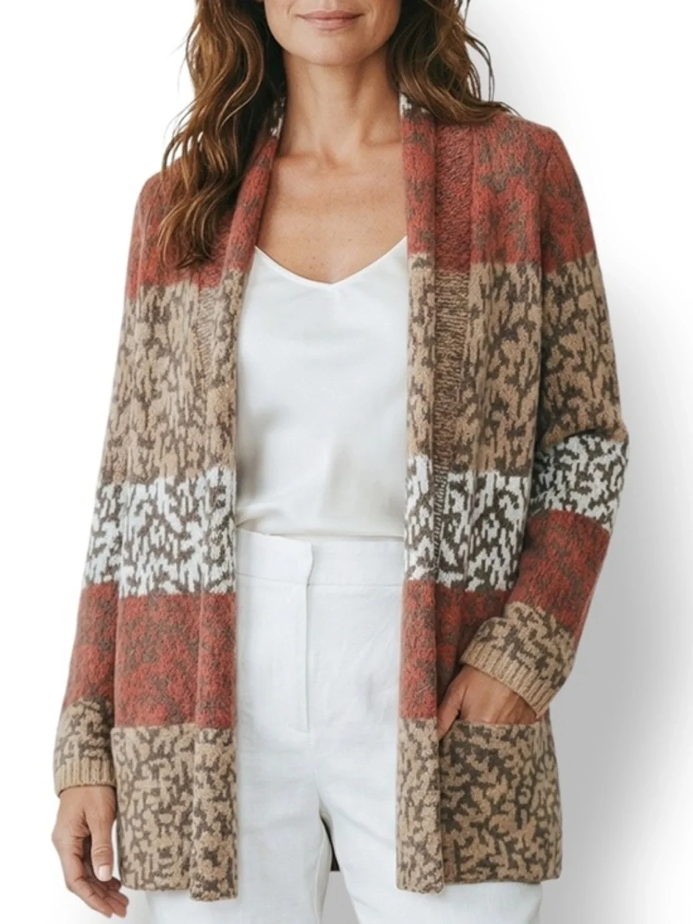 4/$20 Lucy & Laurel Open Front Alpaca Blend Knit Cardigan Sweater Small